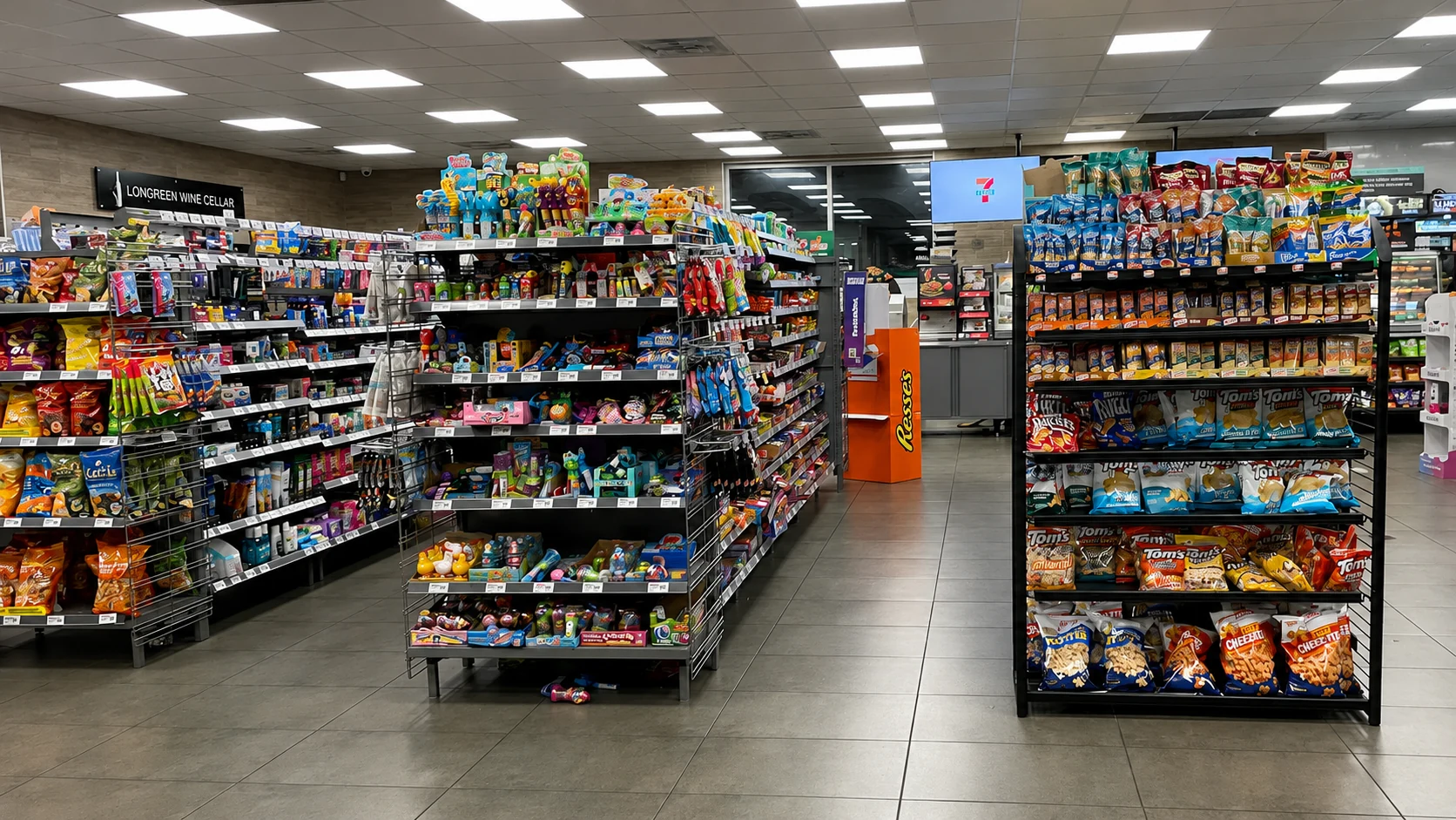 Wide view inside Savannah Original 7-11 Minit Store